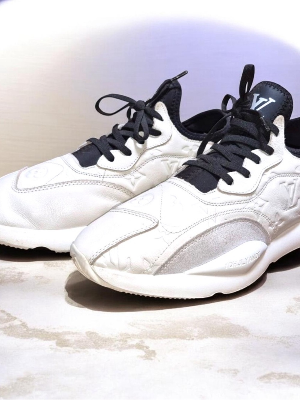 White & Black LV-Inspired Monogram Runner Men’s 11